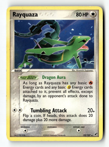 Pokemon Card Rayquaza Normal LP Deoxys Rare 22/107
