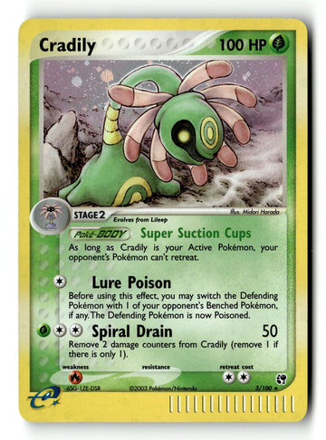 Pokemon Card Cradily LP Sandstorm Holo Rare 3/100
