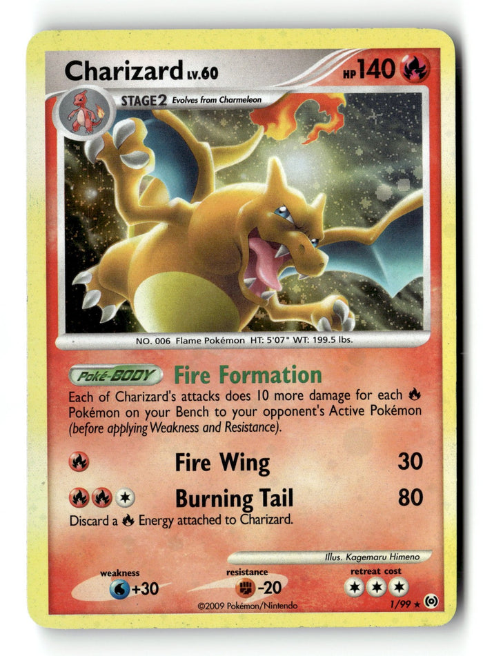 Pokemon Card Charizard LP Arceus Holo Rare 1/99