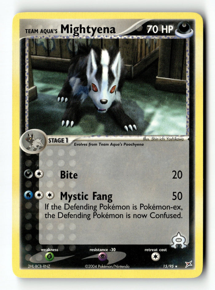 Pokemon Card Team Aqua's Mightyena - LP Team Magma vs Team Aqua 15/95