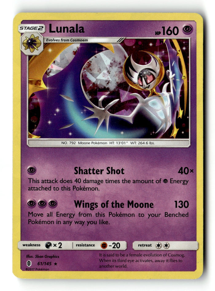 Pokemon Card Lunala - Cracked Ice Holo LP Deck Exclusives Holo Rare 61/145