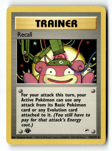Pokemon Card Recall 1st Edition LP Gym Heroes Uncommon 116/132