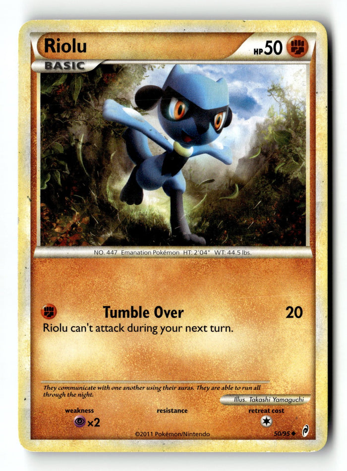 Pokemon Card Riolu Normal LP Call of Legends Uncommon 50/95