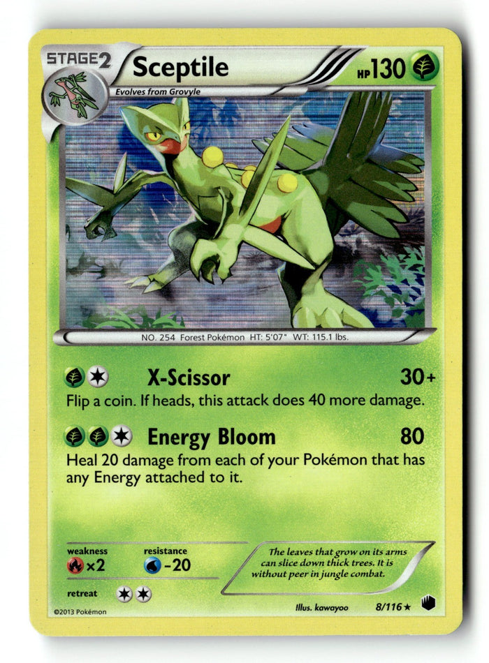 Pokemon Card Sceptile Holo LP Plasma Freeze 8/116