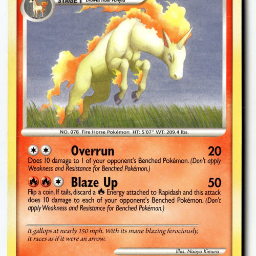 Pokemon Card Rapidash Normal LP Diamond and Pearl Uncommon 59/130