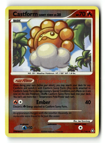 Pokemon Card Castform Sunny Form LP Legends Awakened Reverse Holo 51/146