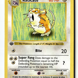Pokemon Card Raticate 1st Edition LP Base Set Shadowless Uncommon 40/102