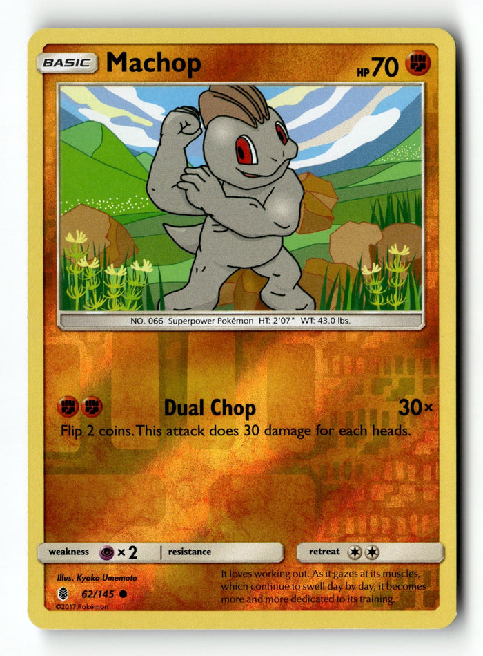 Pokemon Card Machop (62) Reverse Holo LP SM - Guardians Rising 62/145