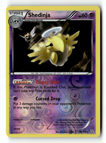 Pokemon Card Shedinja Reverse Holo LP Dragons Exalted 48/124