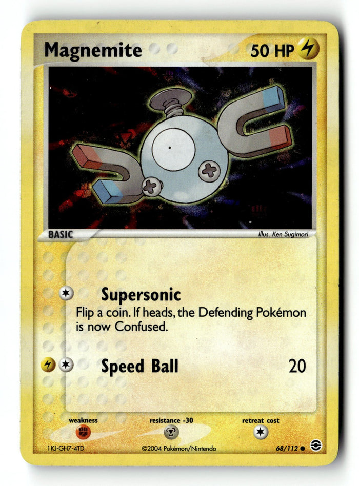 Pokemon Card Magnemite Reverse Holo LP FireRed & LeafGreen 68/112