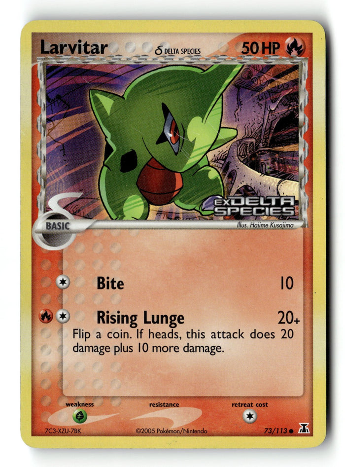 Pokemon Card Larvitar Delta Species Stamp LP  Common 73/113