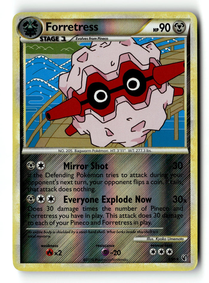 Pokemon Card Forretress (3) LP Undaunted Reverse Holo Rare 3/90