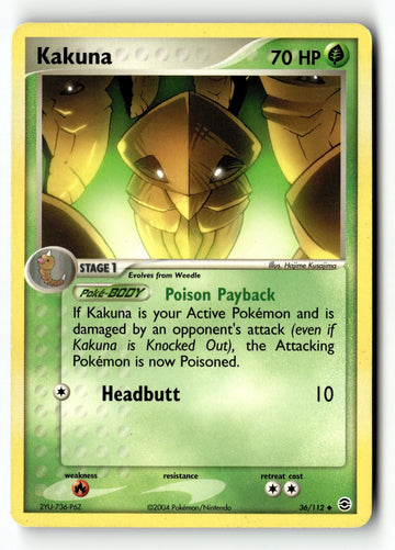 Pokemon Card Kakuna LP FireRed & LeafGreen Uncommon 36/112