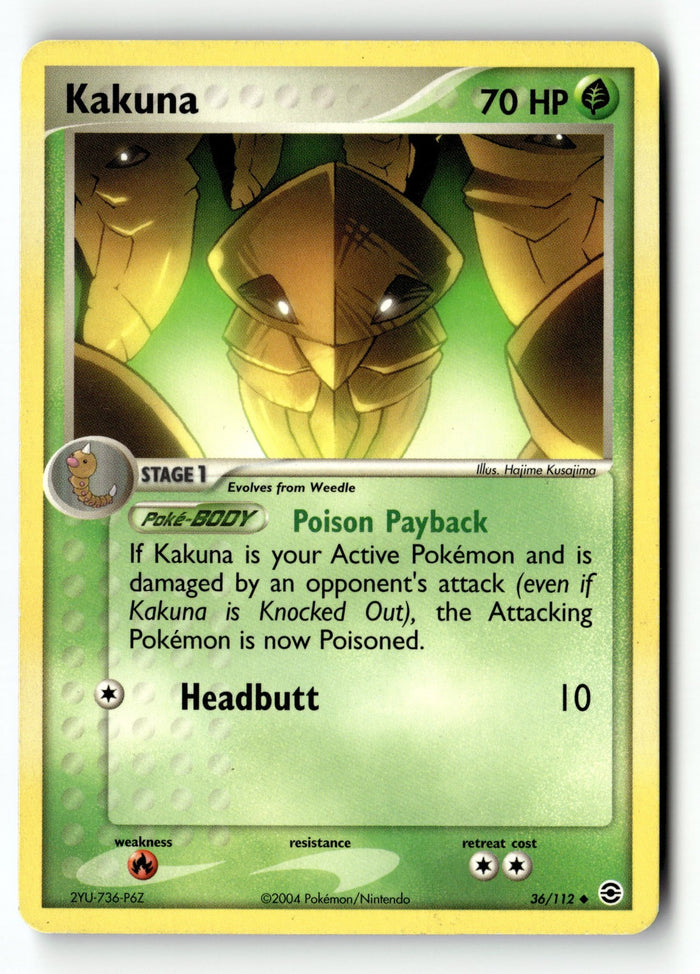 Pokemon Card Kakuna LP FireRed & LeafGreen Uncommon 36/112