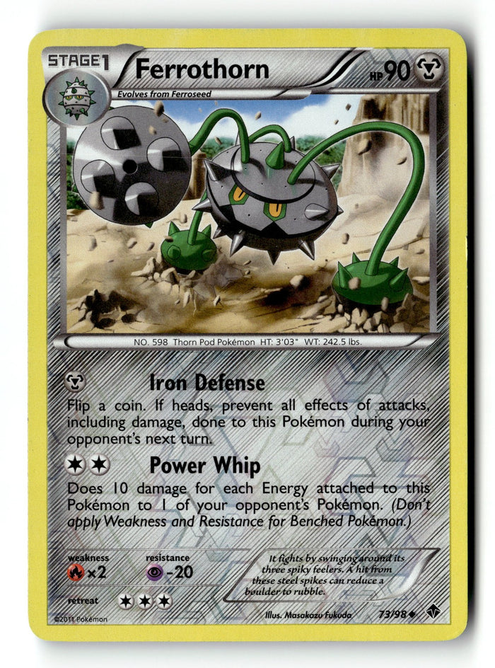 Pokemon Card Ferrothorn LP Emerging Powers Reverse Holo Uncommon 73/98