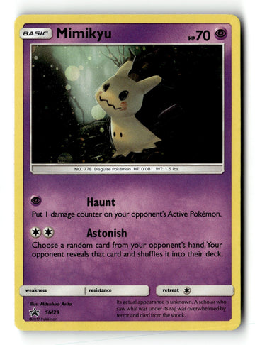 Pokemon Card Mimikyu Holo LP SM Promos SM29
