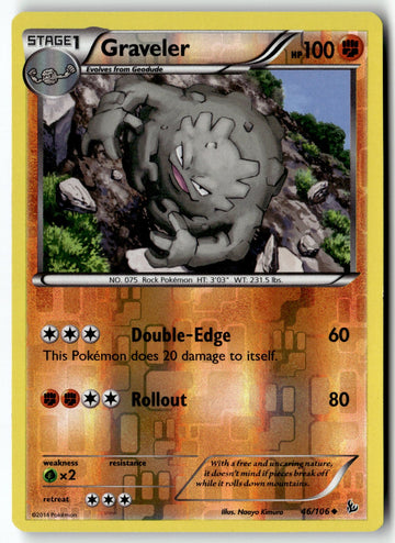 Pokemon Card Graveler LP XY - Flashfire Reverse Holo 46/106