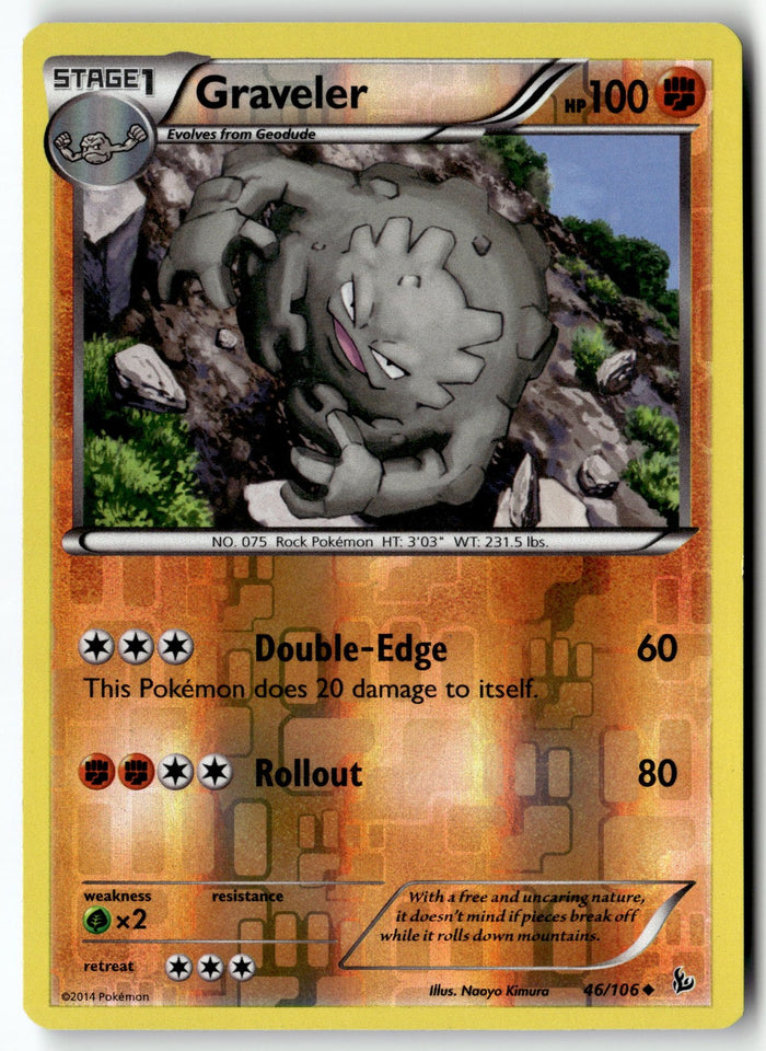 Pokemon Card Graveler LP XY - Flashfire Reverse Holo 46/106