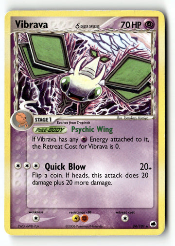 Pokemon Card Vibrava - 024/101 (Delta Species) LP Dragon Frontiers 24/101