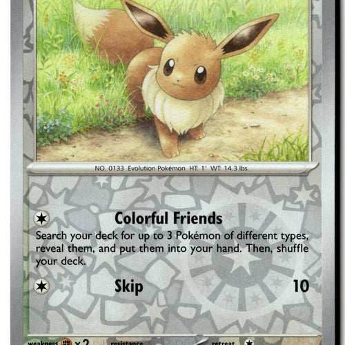 Pokemon Card Eevee LP SV: Scarlet & Violet 151 Reverse Holo Common 133/165