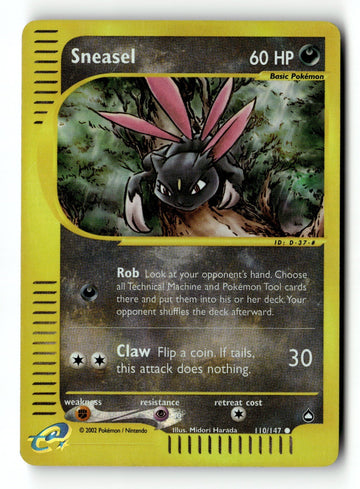 Pokemon Card Sneasel Reverse Holo LP Aquapolis 110/147