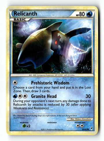 Pokemon Card Relicanth Normal LP Call of Legends Common 69/95