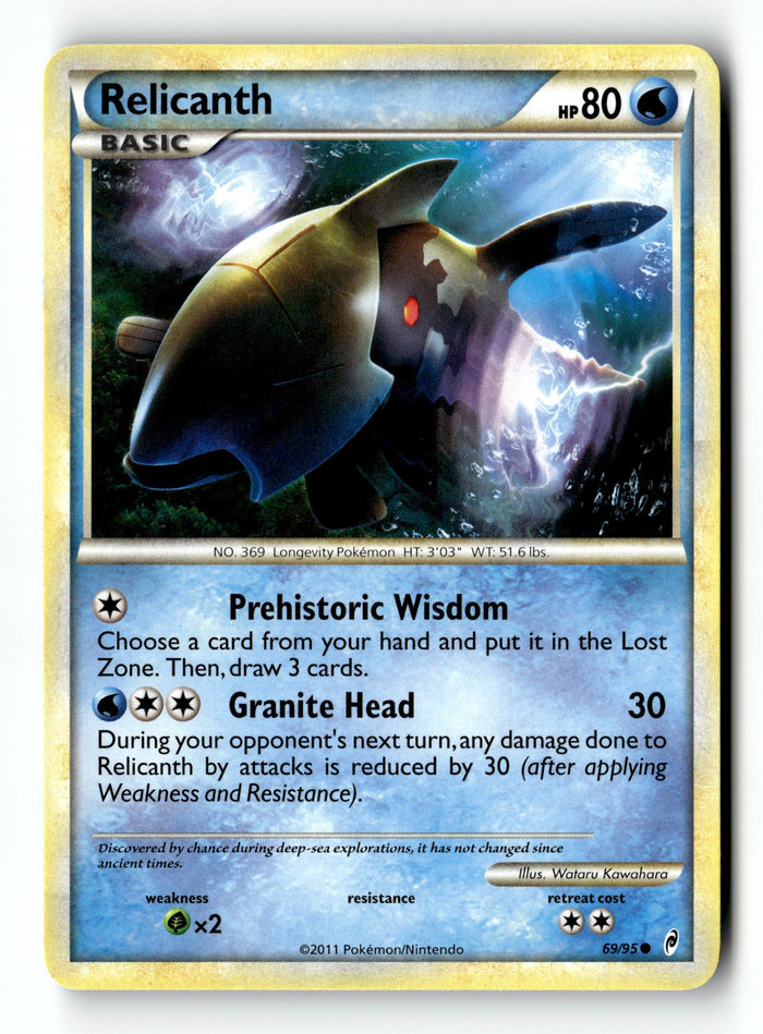 Pokemon Card Relicanth Normal LP Call of Legends Common 69/95