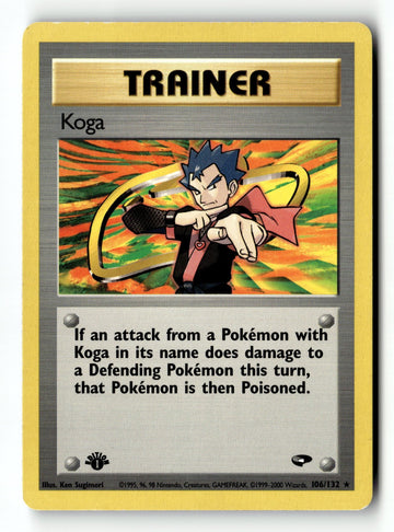 Pokemon Card Koga (106) LP Gym Challenge 1st Edition Rare 106/132