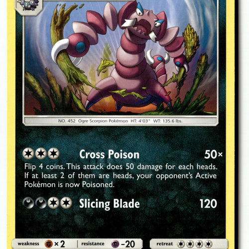Pokemon Card Drapion LP SM - Unified Minds Rare 134/236