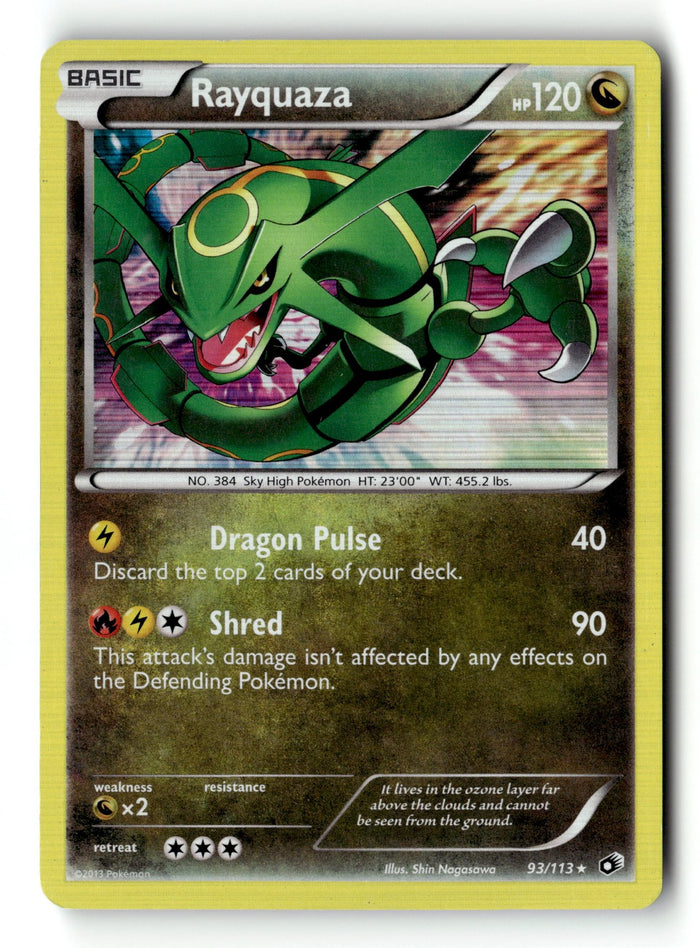 Pokemon Card Rayquaza Holo LP Legendary Treasures Holo Rare 93/113