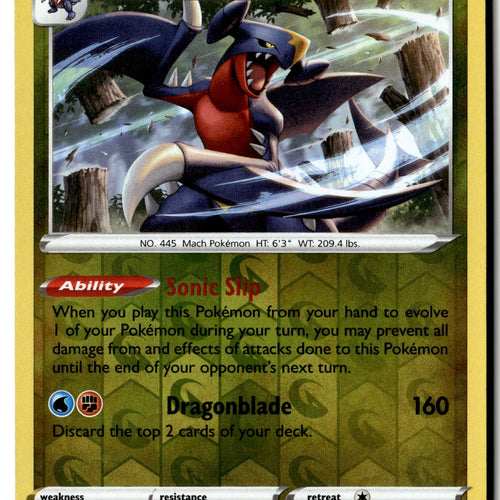 Pokemon Card Garchomp LP SWSH09: Brilliant Stars Reverse Holo Rare 109/172