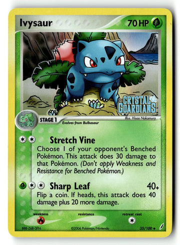 Pokemon Card Ivysaur - 035/100 LP Crystal Guardians Reverse holo Uncommon 35/100