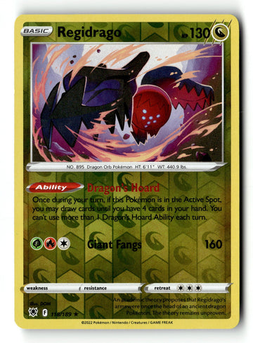 Pokemon Card Regidrago Reverse Holo LP SWSH10: Astral Radiance Rare 118/189