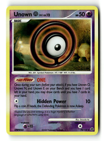 Pokemon Card Unown [O] Reverse Holo LP Secret Wonders 70/132