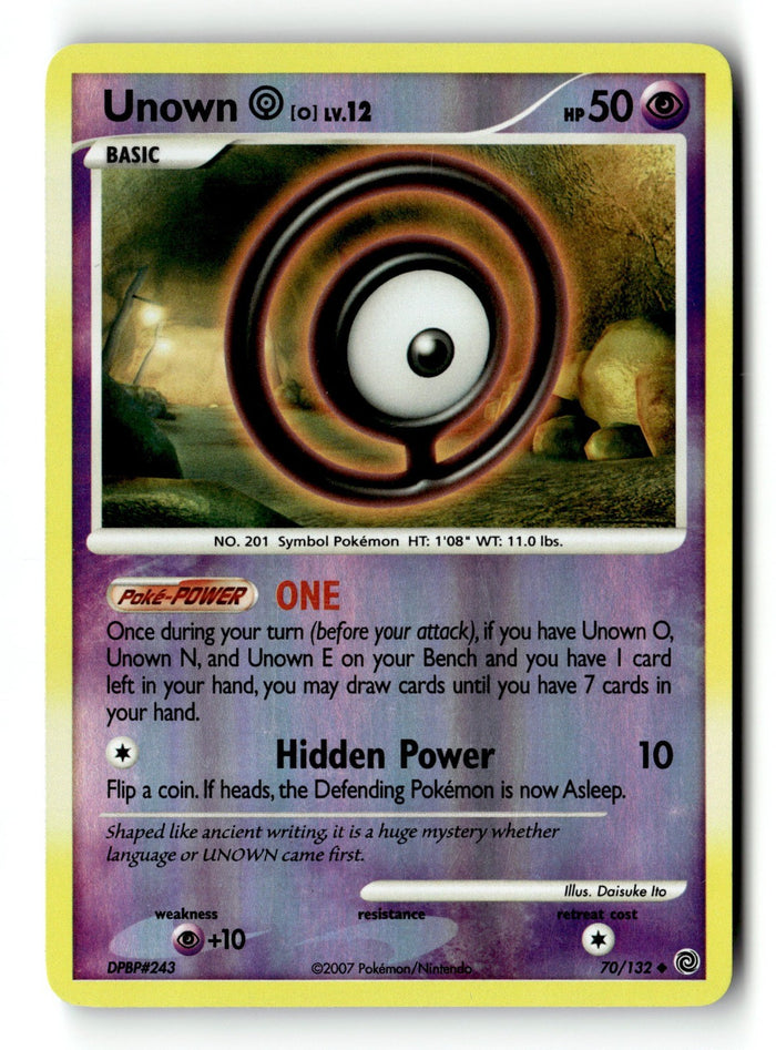 Pokemon Card Unown [O] Reverse Holo LP Secret Wonders 70/132