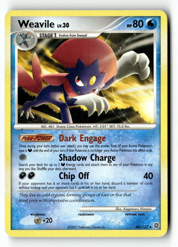 Pokemon Card Weavile LP Secret Wonders 40/132