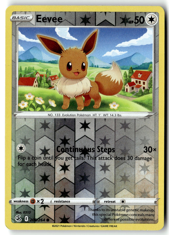 Pokemon Card Eevee LP Fusion Strike Reverse Holo Common 205/264