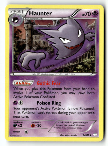 Pokemon Card Haunter LP Generations Uncommon 34/83