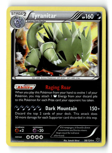 Pokemon Card Tyranitar Holo LP XY - Fates Collide 56/124