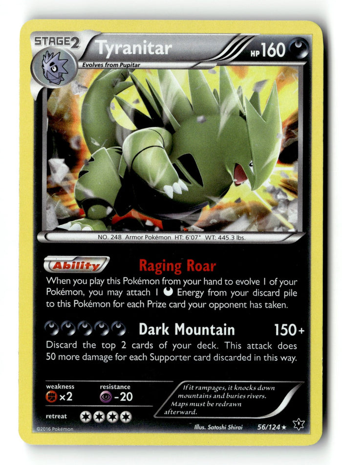 Pokemon Card Tyranitar Holo LP XY - Fates Collide 56/124