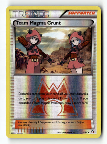 Pokemon Card Team Magma Grunt Reverse Holo LP Double Crisis 30/34