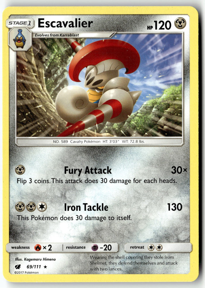 Pokemon Card Escavalier LP SM - Crimson Invasion Rare 69/111