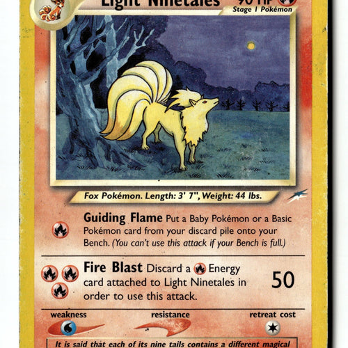 Pokemon Card Light Ninetales LP Neo Destiny Uncommon 50/105