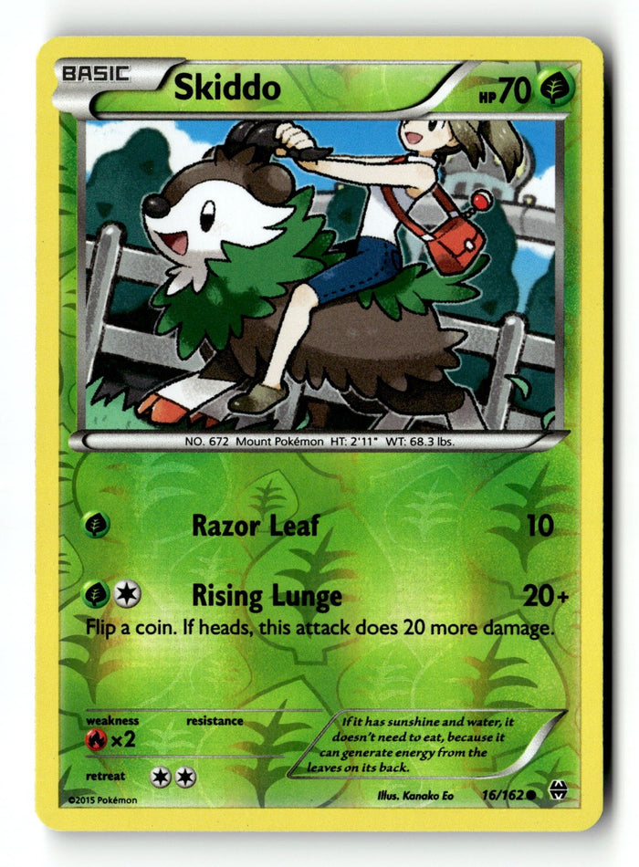 Pokemon Card Skiddo Reverse Holo LP XY - BREAKthrough 16/162