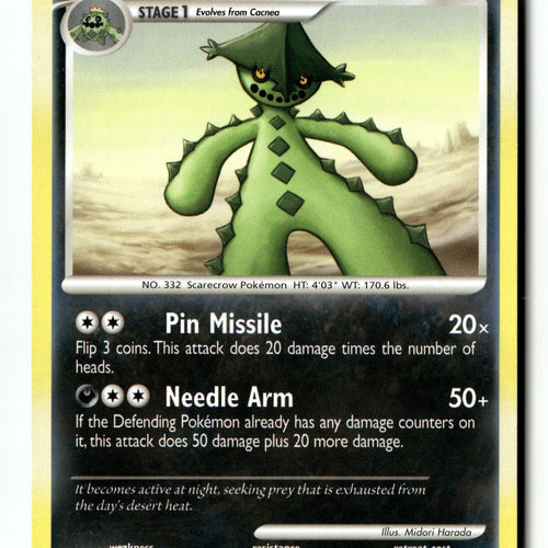 Pokemon Card Cacturne LP Great Encounters Uncommon 34/106