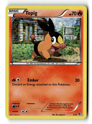 Pokemon Card Tepig - 3/12 Holo LP McDonald's Promos 2011 3/12