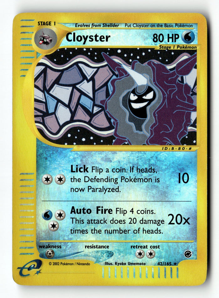 Pokemon Card Cloyster LP Expedition Reverse Holo Rare 42/165