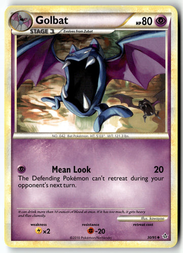 Pokemon Card Golbat LP Unleashed Uncommon 30/95