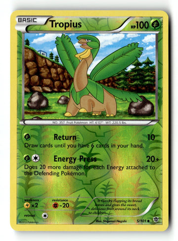 Pokemon Card Tropius Reverse Holo LP Plasma Blast 5/101