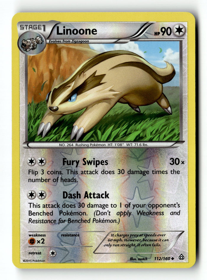 Pokemon Card Linoone LP XY - Primal Clash Reverse Holo Uncommon 112/160